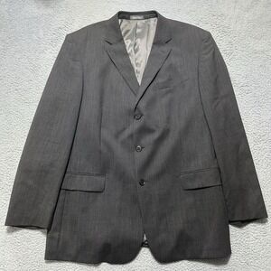 Oscar De La Renta Sport Blazer Men Size‎ 48L Heather  Gray Wool 3 Front Button